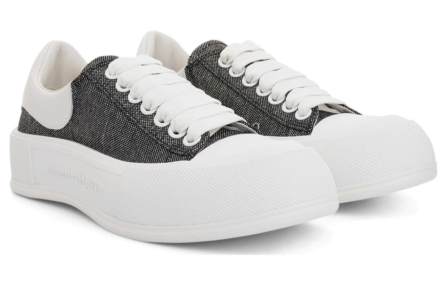 Lookbook (Women) Alexander McQueen Deck Skate Plimsoll Shoes 'White Grey' 697120W4US18462