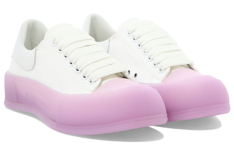 Lookbook (Women) Alexander McQueen Deck Skate Plimsoll Shoes 'White Pink' 697120W4MVW9490