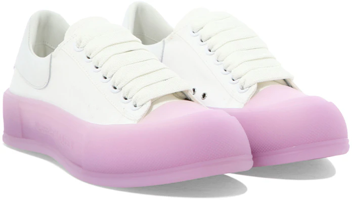 (Women) Alexander McQueen Deck Skate Plimsoll Shoes 'White Pink' 697120W4MVW9490 Lookbook (Women) Alexander McQueen Deck Skate Plimsoll Shoes 'White Pink' 697120W4MVW9490