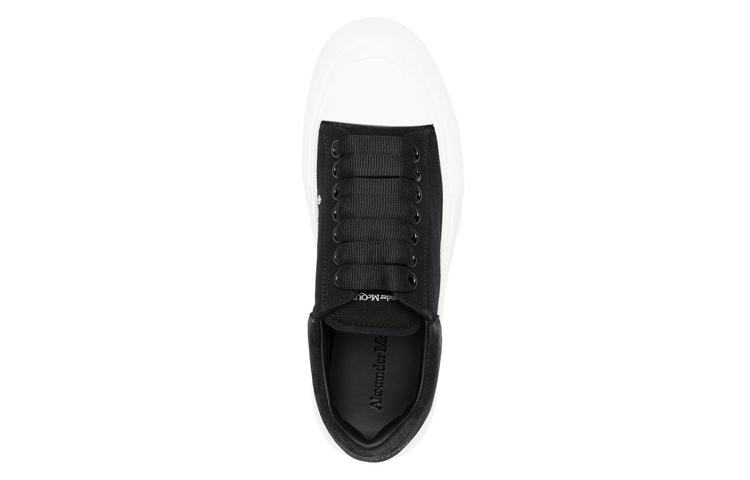 Shop (W) Sepatu Alexander McQueen Deck Skate Plimsoll 'Hitam Putih' 697120W4MV71070