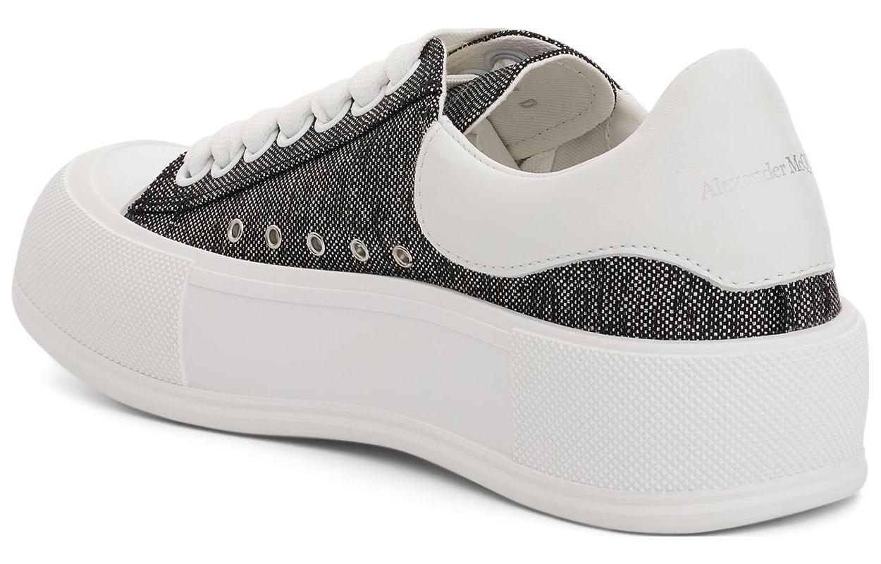 Shop (Women) Alexander McQueen Deck Skate Plimsoll Shoes 'White Grey' 697120W4US18462
