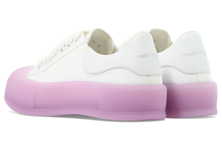 Shop (Women) Alexander McQueen Deck Skate Plimsoll Shoes 'White Pink' 697120W4MVW9490