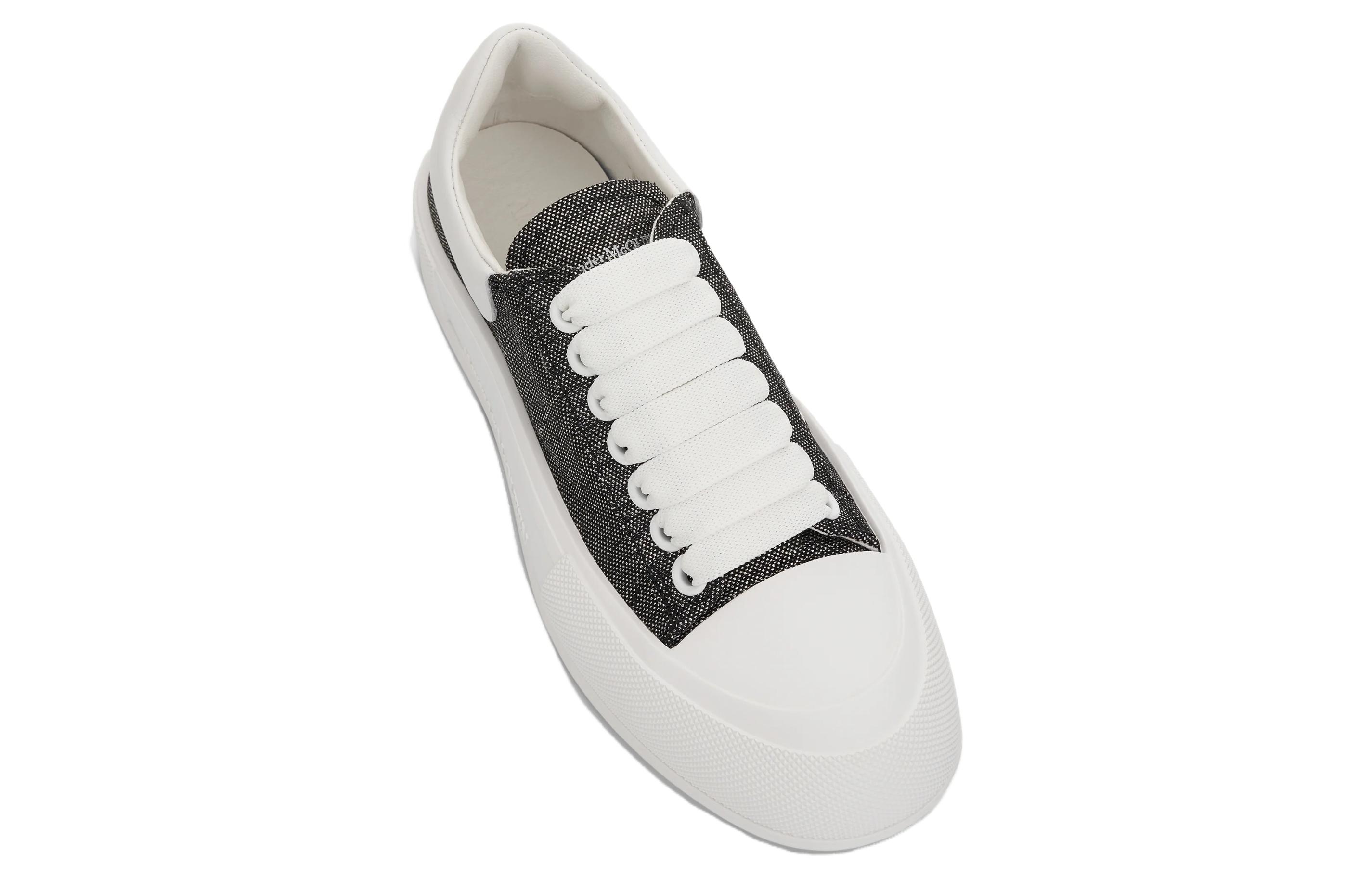 Purchase (Women) Alexander McQueen Deck Skate Plimsoll Shoes 'White Grey' 697120W4US18462