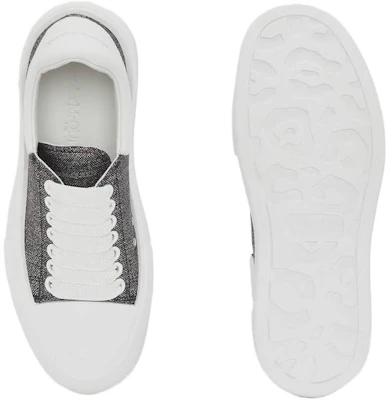 (Women) Alexander McQueen Deck Skate Plimsoll Shoes 'White Grey' 697120W4US18462 Details for (Women) Alexander McQueen Deck Skate Plimsoll Shoes 'White Grey' 697120W4US18462