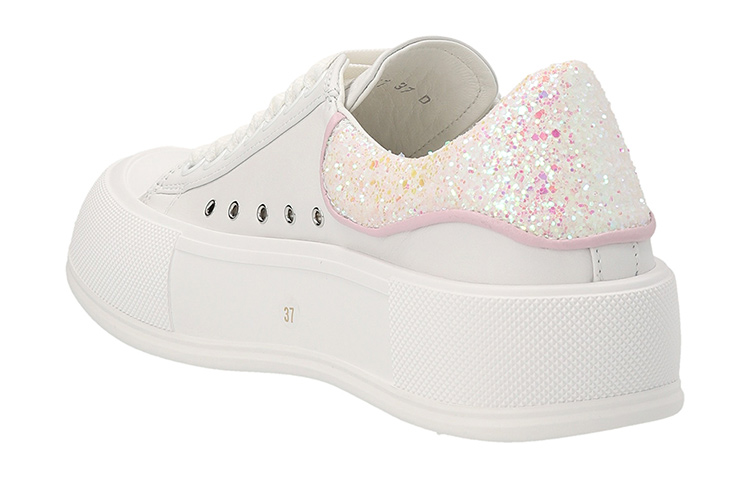 (W) Alexander McQueen Deck Sneakers 'White Pink Glittered' 圖 2