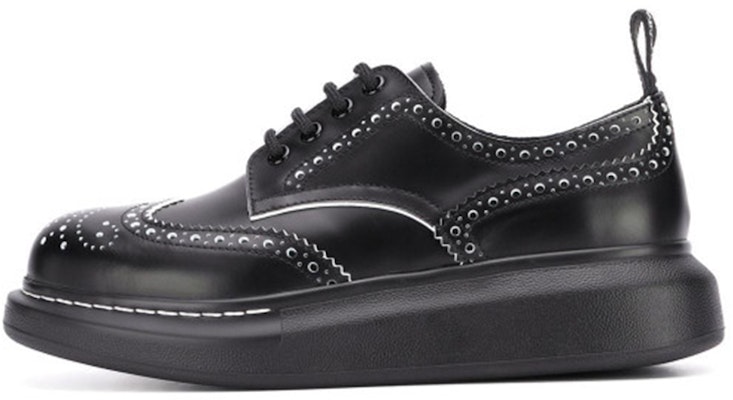 (Women) Alexander McQueen Derby Flat 'Black White' 611704WHX5C1070 Buy (Women) Alexander McQueen Derby Flat 'Black White' 611704WHX5C1070