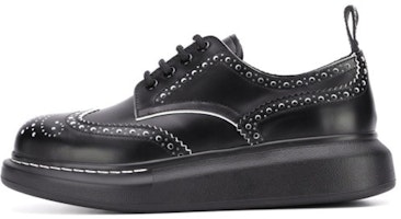 (Women) Alexander McQueen Derby Flat 'Black White' 611704WHX5C1070 (Women) Alexander McQueen Derby Flat 'Black White' 611704WHX5C1070