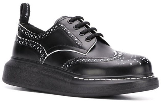 (Women) Alexander McQueen Derby Flat 'Black White' 611704WHX5C1070 Order (Women) Alexander McQueen Derby Flat 'Black White' 611704WHX5C1070
