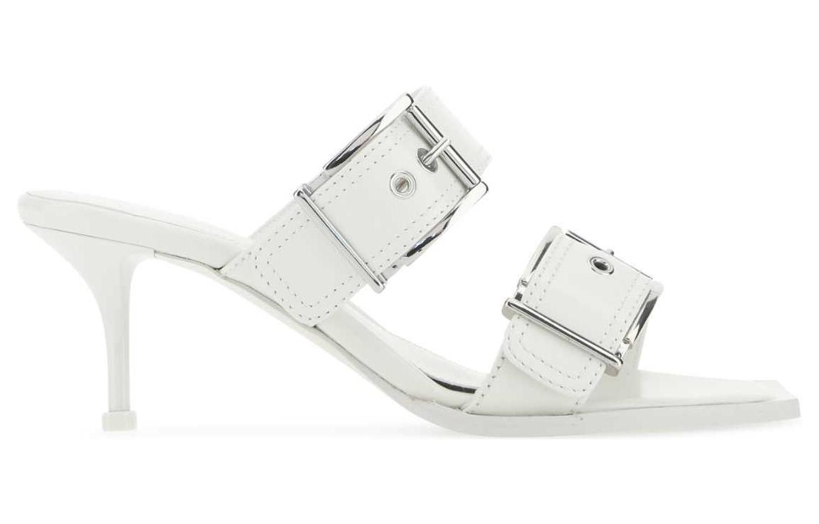 Order (Women) Alexander McQueen Double Buckle Punk Mule 'Ivory' 709991WHSWD9359
