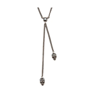 (Women) Alexander McQueen Double Layer Skull Brass Necklace for Women 550502J160Y1177