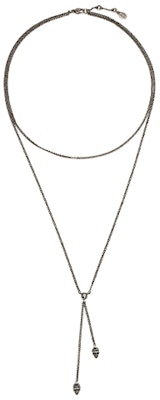 (W) Alexander McQueen 女士雙層骷髏黃銅項鍊 550502J160Y1177 Lookbook (W) Alexander McQueen 女士雙層骷髏黃銅項鍊 550502J160Y1177