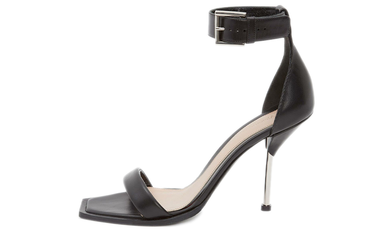 (Women) Alexander McQueen Double Strap Sandal 'Comfortable Versatile Fashion Slide Black' 651712WHWQ11081