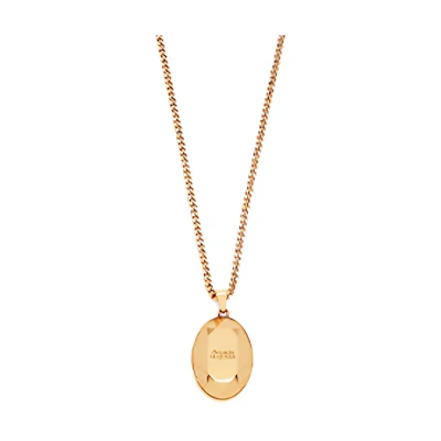 (Women) Alexander McQueen Elegant Sparkling Brass Necklace Gold 757446-J160T-0448