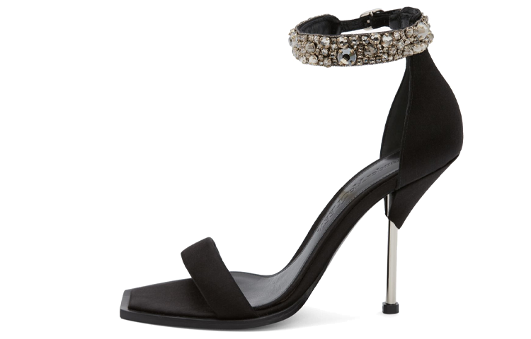 (Women) Alexander McQueen Embroidered Double Strap Sandals 'Black' 687771W4SB31081