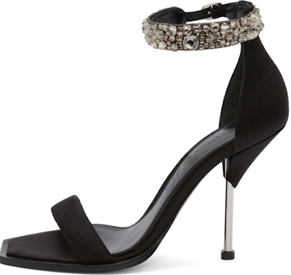 (Women) Alexander McQueen Embroidered Double Strap Sandals 'Black' 687771W4SB31081 Buy (Women) Alexander McQueen Embroidered Double Strap Sandals 'Black' 687771W4SB31081