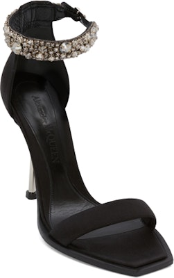 (Women) Alexander McQueen Embroidered Double Strap Sandals 'Black' 687771W4SB31081 Order (Women) Alexander McQueen Embroidered Double Strap Sandals 'Black' 687771W4SB31081