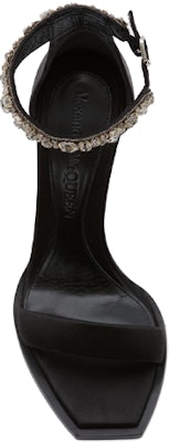 (Women) Alexander McQueen Embroidered Double Strap Sandals 'Black' 687771W4SB31081 Lookbook (Women) Alexander McQueen Embroidered Double Strap Sandals 'Black' 687771W4SB31081