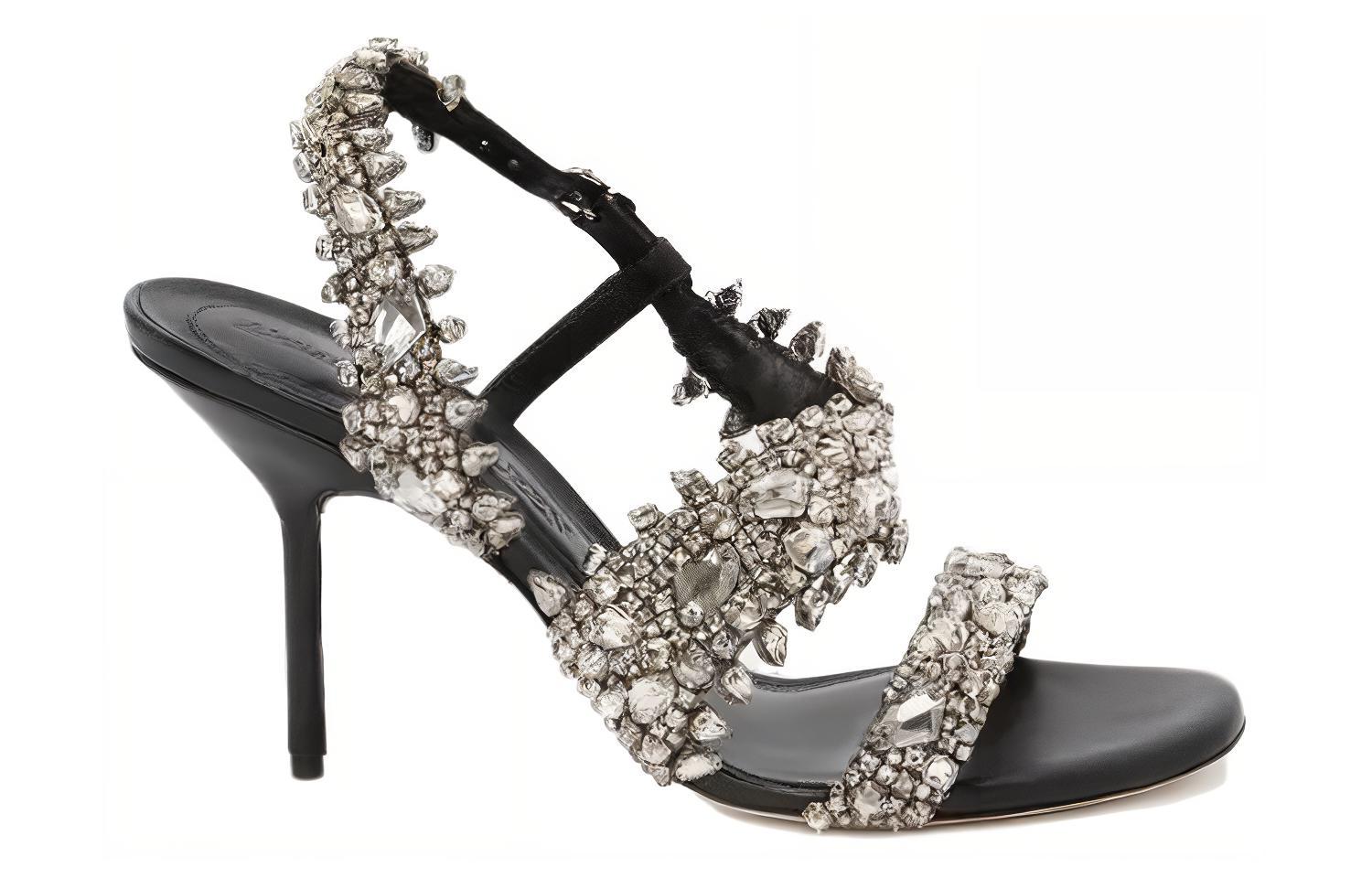 Order (W) Sandal Fashion Alexander McQueen Bordir 'Hitam' 686939WHW281081