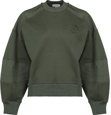(Women) Alexander McQueen Embroidered Logo Lantern Sleeve Oversized Sweatshirt Women Green 662637QLABG3009 Buy (Women) Alexander McQueen Embroidered Logo Lantern Sleeve Oversized Sweatshirt Women Green 662637QLABG3009