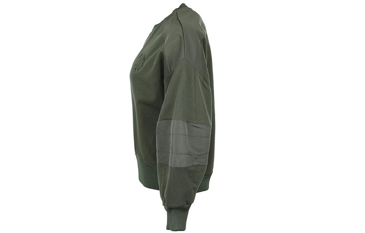 Shop (Women) Alexander McQueen Embroidered Logo Lantern Sleeve Oversized Sweatshirt Women Green 662637QLABG3009