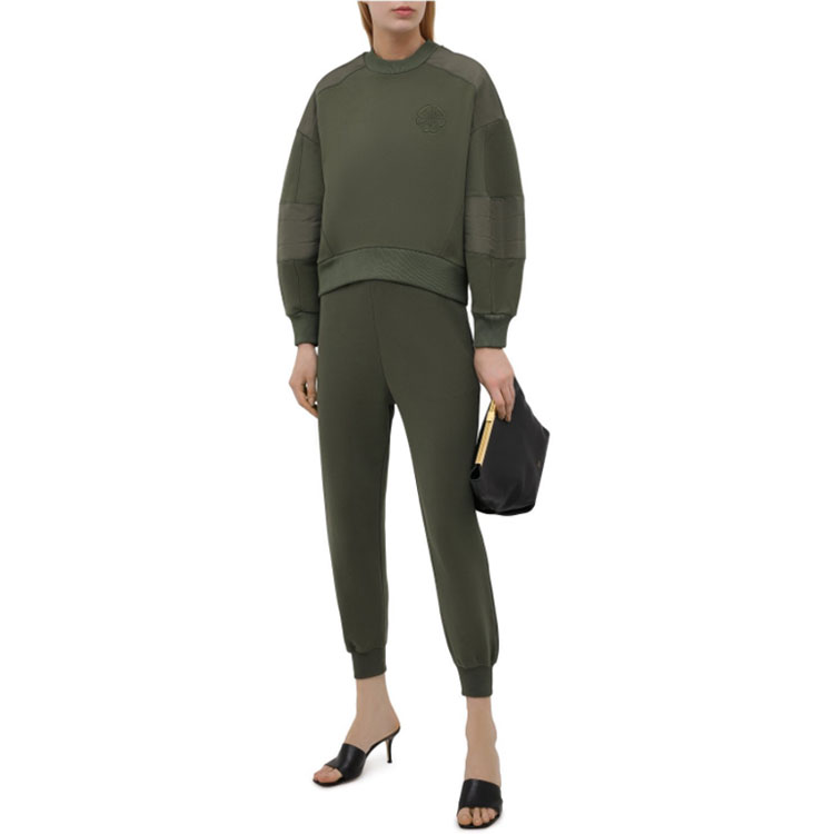 Purchase (Women) Alexander McQueen Embroidered Logo Lantern Sleeve Oversized Sweatshirt Women Green 662637QLABG3009