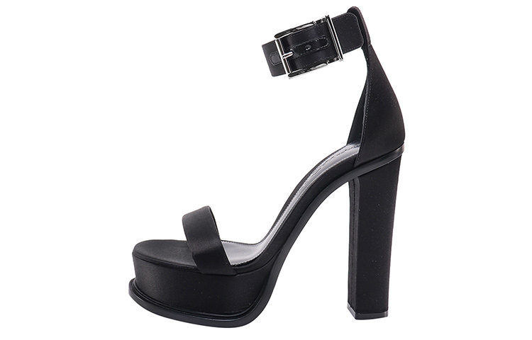 (Women) Alexander McQueen Fabric Buckle Slide 'Black Fashion' 734986W4SBE1081