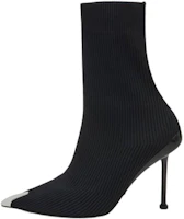 (Women) Alexander McQueen Fabric Pointed-Toe Slip-On Booties '9cm Black' 768095W4X811081 (Women) Alexander McQueen Fabric Pointed-Toe Slip-On Booties '9cm Black' 768095W4X811081