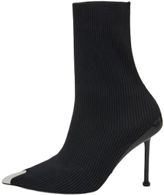 (W) Alexander McQueen Bottines Tissu Noires à Talons Pointus 9cm 768095W4X811081 Buy (W) Alexander McQueen Bottines Tissu Noires à Talons Pointus 9cm 768095W4X811081