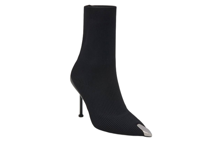 Lookbook (W) Alexander McQueen Bottines Tissu Noires à Talons Pointus 9cm 768095W4X811081
