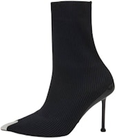 (Women) Alexander McQueen Fabric Pointed-Toe Slip-On Booties '9cm Black' 768095W4X811081 (Women) Alexander McQueen Fabric Pointed-Toe Slip-On Booties '9cm Black' 768095W4X811081