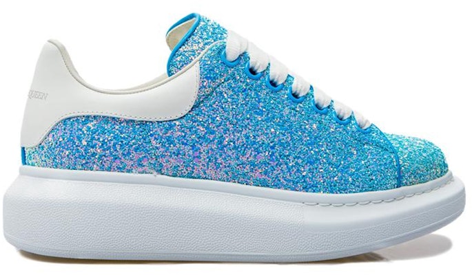 (W) Alexander McQueen Oversized Sneakers Glitter 'Biru' Mengkilap 558944W4T634543 Order (W) Alexander McQueen Oversized Sneakers Glitter 'Biru' Mengkilap 558944W4T634543