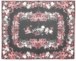 (Women) Alexander McQueen Floral Print Cotton Scarf Women’s Black. 6849973624Q1072 (Women) Alexander McQueen Floral Print Cotton Scarf Women’s Black. 6849973624Q1072