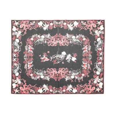 (Women) Alexander McQueen Floral Print Cotton Scarf Women’s Black. 6849973624Q1072