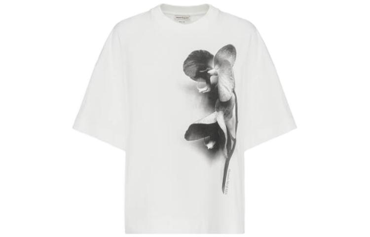 Order (Women) Alexander McQueen Floral Print Pullover Solid T-Shirt FW23  White 769759-QZAKI-0900