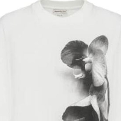 (Women) Alexander McQueen Floral Print Pullover Solid T-Shirt FW23 White 769759-QZAKI-0900 Sizing (Women) Alexander McQueen Floral Print Pullover Solid T-Shirt FW23 White 769759-QZAKI-0900