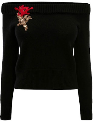 (W) Alexander McQueen FW21 Baju Slim Fit Rajut Sulaman Hitam 688361-Q1AYJ-1117 Order (W) Alexander McQueen FW21 Baju Slim Fit Rajut Sulaman Hitam 688361-Q1AYJ-1117