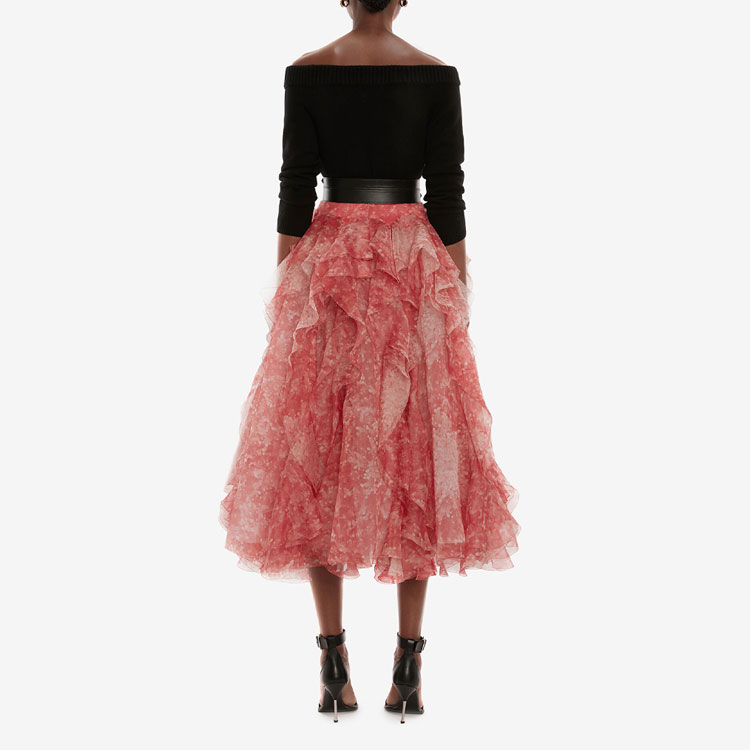 Shop (W) Alexander McQueen FW21 Baju Slim Fit Rajut Sulaman Hitam 688361-Q1AYJ-1117