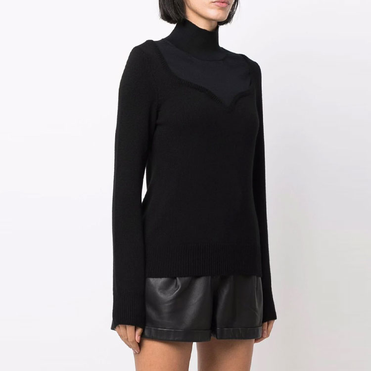 Purchase (W) Alexander McQueen FW21 黑色高領套頭毛衣 679421Q-1AXK-1000