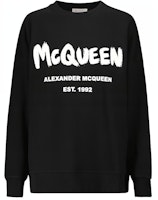 (Women) Alexander McQueen FW21 Black Letter Logo Print Crewneck Sweatshirt. 659975-QZADI-0520 (Women) Alexander McQueen FW21 Black Letter Logo Print Crewneck Sweatshirt. 659975-QZADI-0520
