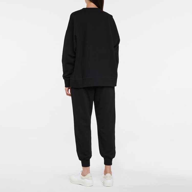 Shop (Women) Alexander McQueen FW21 Black Letter Logo Print Crewneck Sweatshirt. 659975-QZADI-0520