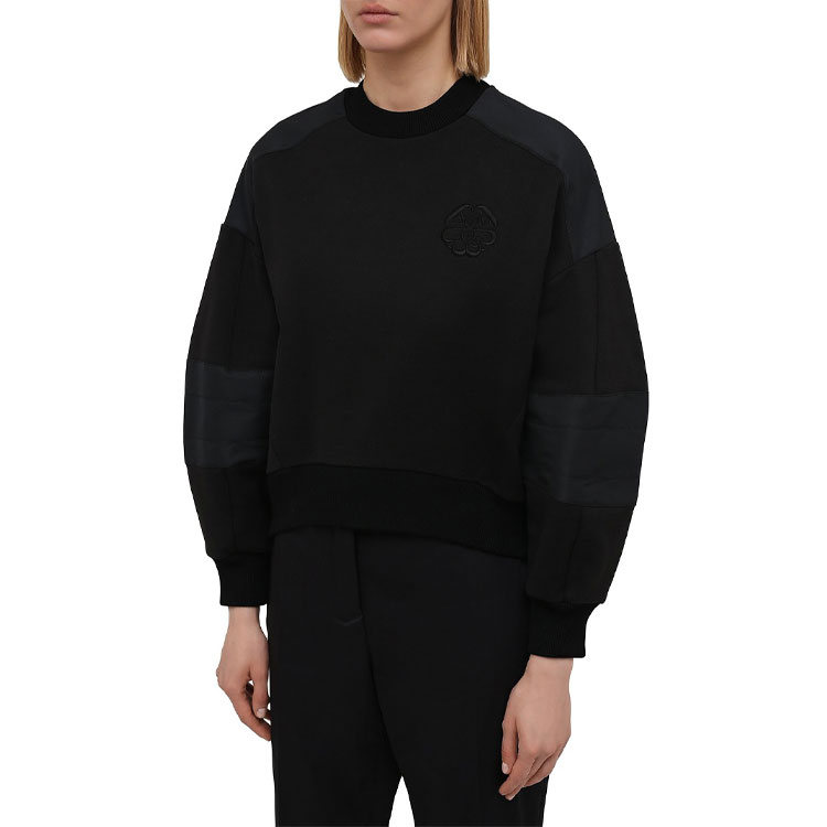 Details for (Women) Alexander McQueen FW21 Black Patchwork Pullover Sweatshirt 662637-QLABG-1000
