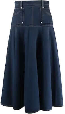 (W) Alexander McQueen FW21 Skirt Denim Biru High-Waisted Jahitan Kontras 663491-QMABD-4098 Buy (W) Alexander McQueen FW21 Skirt Denim Biru High-Waisted Jahitan Kontras 663491-QMABD-4098