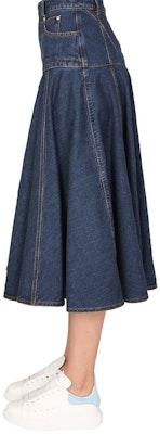 (W) Alexander McQueen FW21 Skirt Denim Biru High-Waisted Jahitan Kontras 663491-QMABD-4098 Purchase (W) Alexander McQueen FW21 Skirt Denim Biru High-Waisted Jahitan Kontras 663491-QMABD-4098