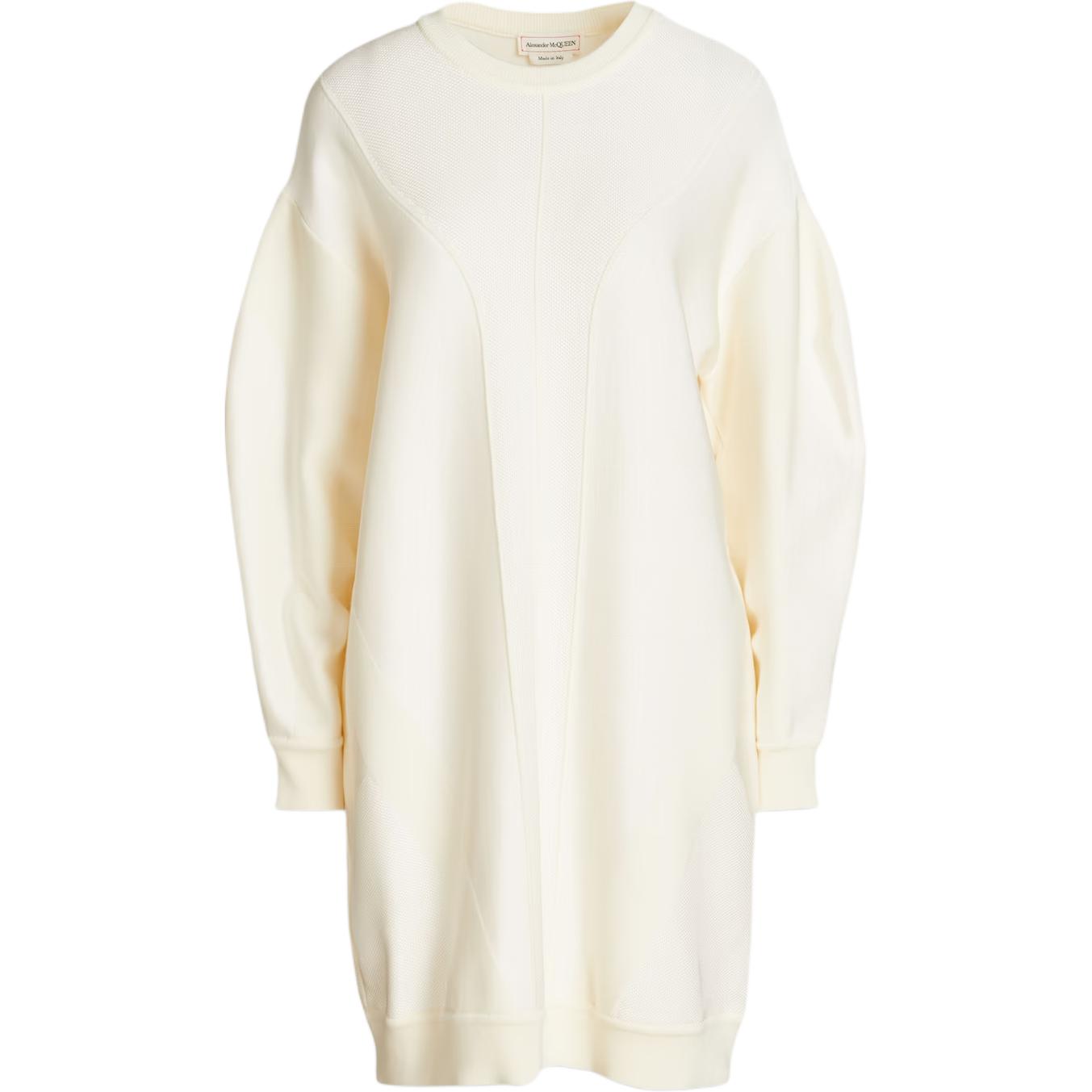 (Women) Alexander McQueen FW21 Knit Sweater Long Sleeve Dress White 667747Q1AUY-9004