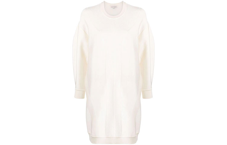 Order (W) Alexander McQueen FW21 Baju Rajut Lengan Panjang Putih 667747Q1AUY-9004