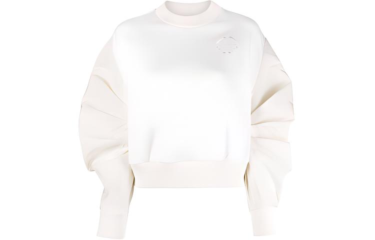 (Women) Alexander McQueen FW21 Logo Embroidered Pullover Sweatshirt White 665087-QLABG-0924