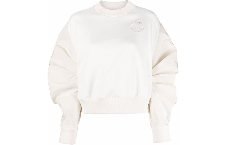 Order (Women) Alexander McQueen FW21 Logo Embroidered Pullover Sweatshirt White 665087-QLABG-0924