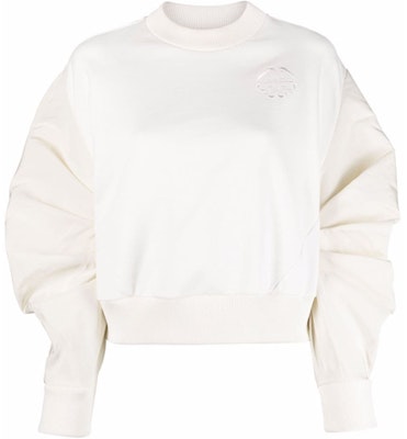 (Women) Alexander McQueen FW21 Logo Embroidered Pullover Sweatshirt White 665087-QLABG-0924 Order (Women) Alexander McQueen FW21 Logo Embroidered Pullover Sweatshirt White 665087-QLABG-0924