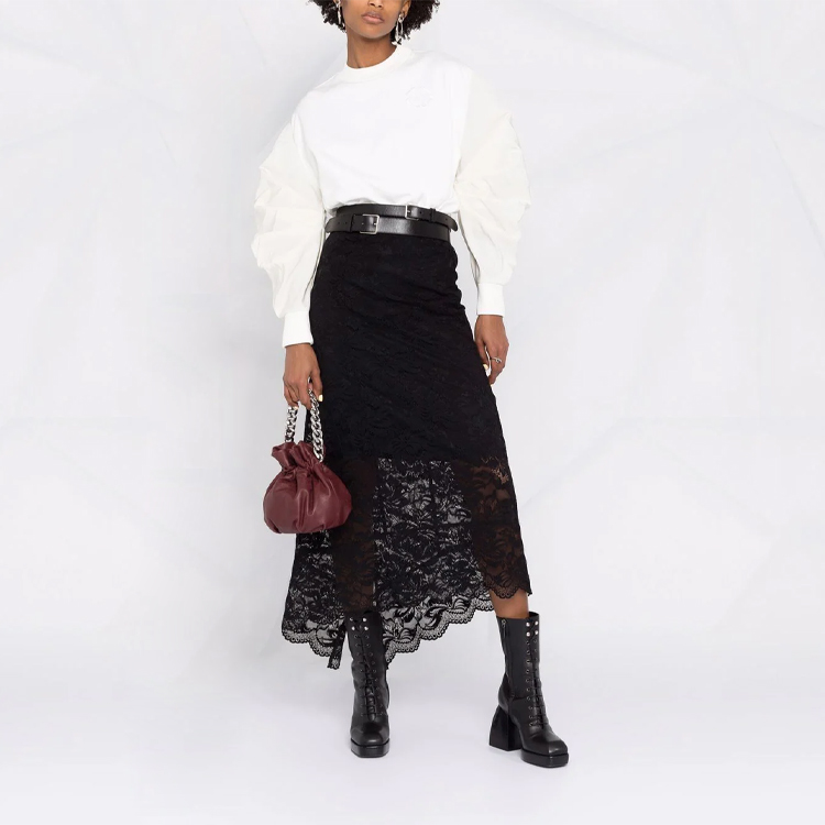 Lookbook (Women) Alexander McQueen FW21 Logo Embroidered Pullover Sweatshirt White 665087-QLABG-0924