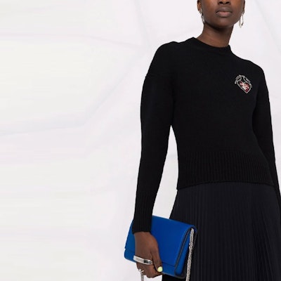 (W) Alexander McQueen FW21 Love Birds Baju Sulam Hitam. 667759-Q1AU7-1095 Details for (W) Alexander McQueen FW21 Love Birds Baju Sulam Hitam. 667759-Q1AU7-1095